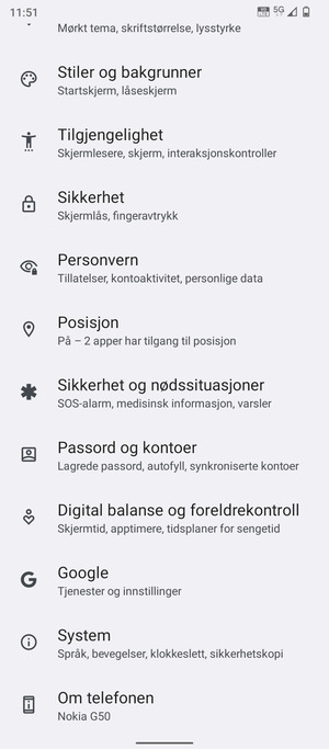 Bla til og velg System