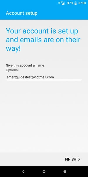 Give your account a name and select FINISH