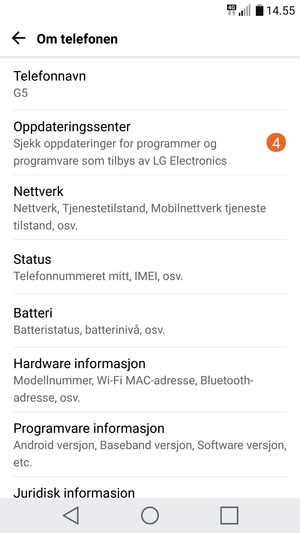 Velg Oppdateringssenter