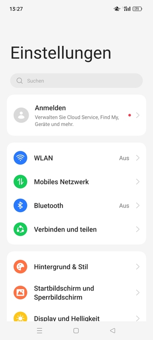 Wählen Sie Mobiles Netzwerk