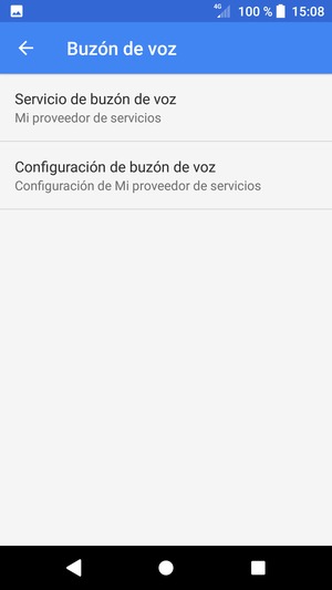 Seleccione Configuración de buzón de voz