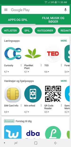 Vælg søgefeltet