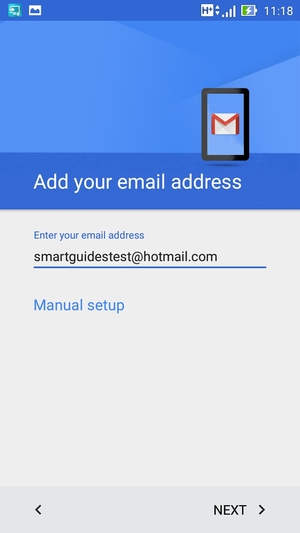 Enter your Email address and select NEXT