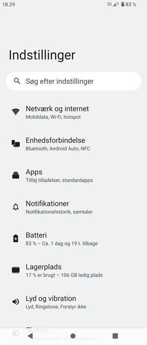 Vælg Netværk og internet