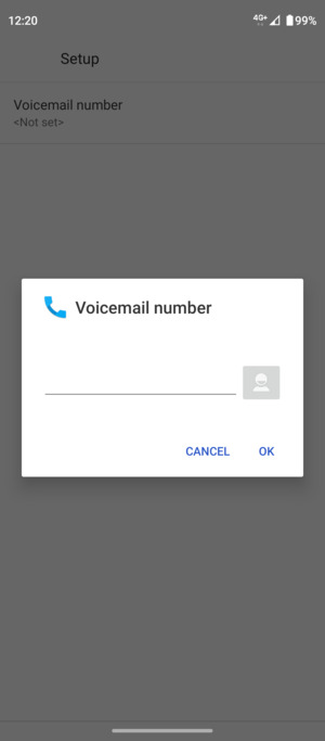 Enter the Voicemail number and select OK