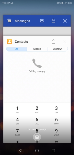 Select the Delete  icon to close all running apps