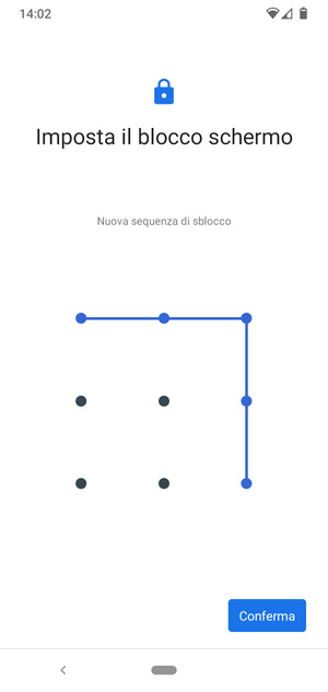 Disegna nuovamente la sequenza di sblocco e seleziona Conferma