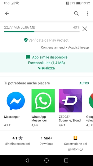 Attendi il completamento del processo di installazione