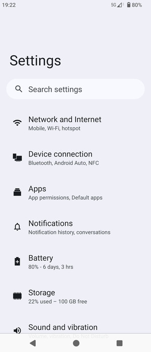 Select Network and Internet
