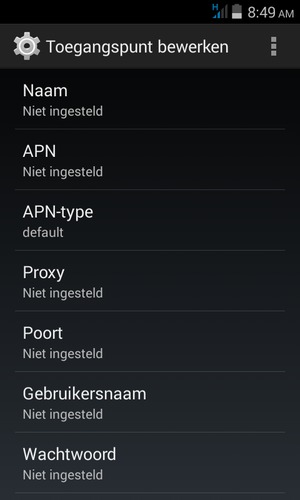 Voer internetgegevens in