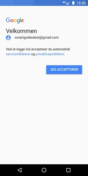 Vælg JEG ACCEPTERER