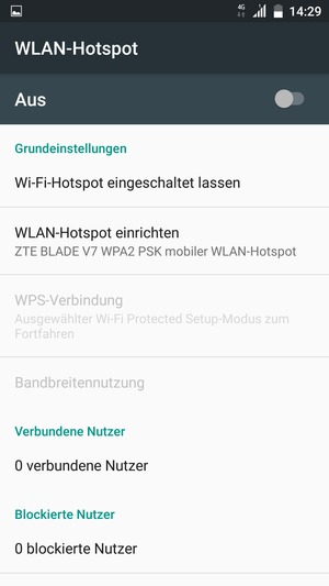 Wählen Sie WLAN-Hotspot einrichten