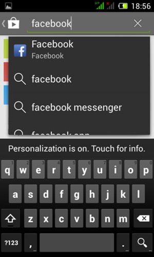 Enter the app name and select Search