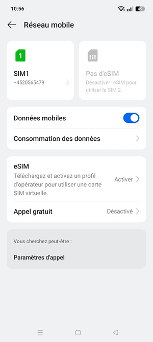 Sélectionnez  eSIM