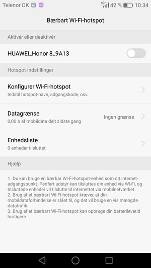 Vælg Konfigurer Wi-Fi-hotspot