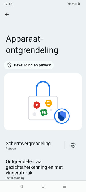 Uw telefoon is nu beveiligd met een schermvergrendeling