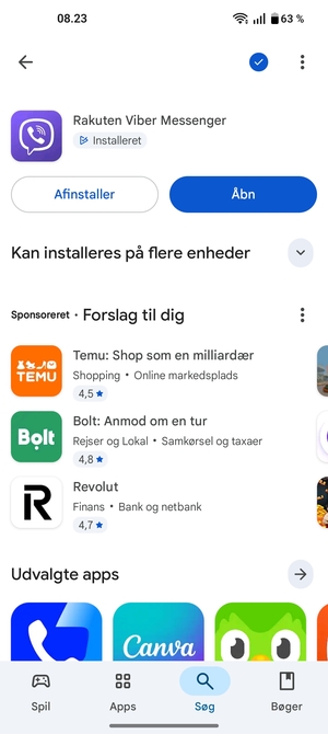 Vælg Åbn