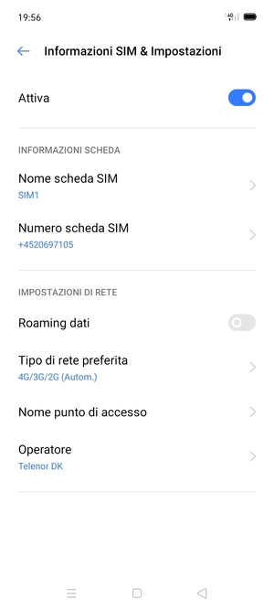 Per modificare la rete, in presenza di problemi, seleziona Operatore