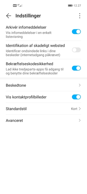 Vælg Avanceret