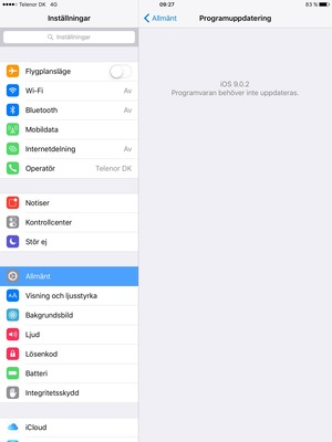 Om din iPad är uppdaterad, kommer du att se följande skärm