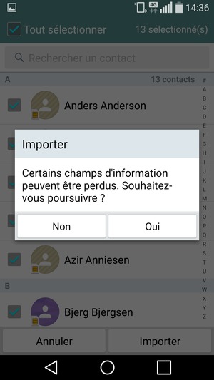 Sélectionnez Oui