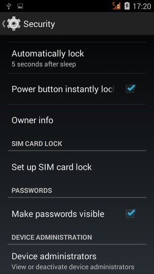 To change the PIN for the SIM card, return to the Security menu and select Set up SIM card lock