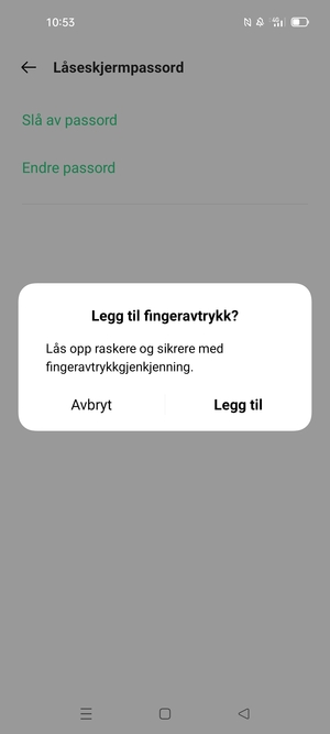 Velg ønsket alternativ