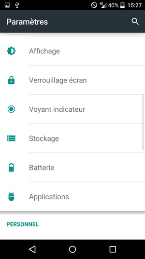 Pour activer votre écran de verrouillage, allez dans le menu Paramètres et sélectionnez Verrouillage écran