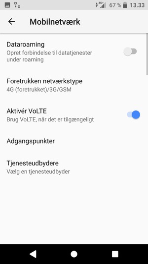 Vælg Foretrukken netværkstype