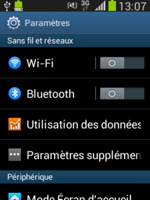 Sélectionnez Paramètres supplémentaires