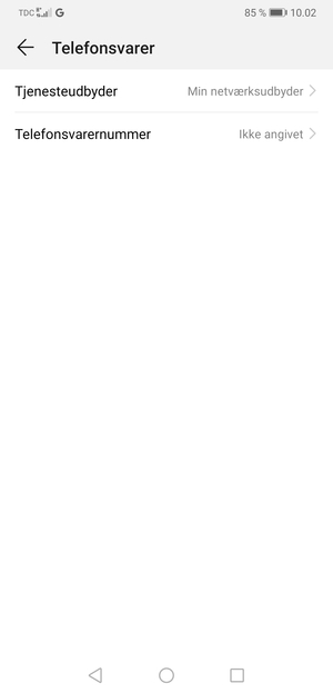 Vælg Telefonsvarernummer