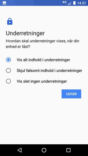 Vælg din foretrukne mulighed og vælg UDFØR