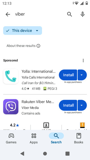 Select the app