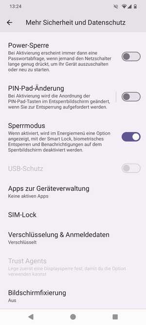 Scrollen Sie und wählen Sie SIM-Lock