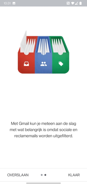 Selecteer KLAAR