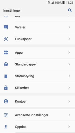 Bla til og velg Strømstyring