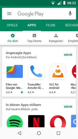 Wählen Sie die Suchleiste