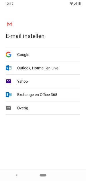 Selecteer Exchange en Office 365