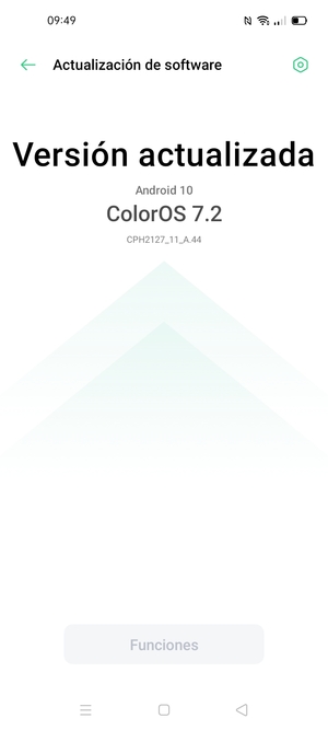 Si su teléfono está actualizado, verá la siguiente pantalla