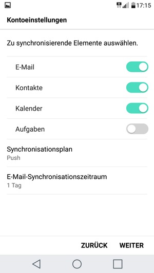 Wählen Sie WEITER