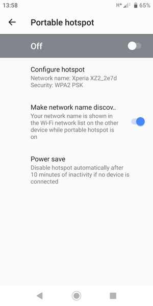 Select Configure hotspot