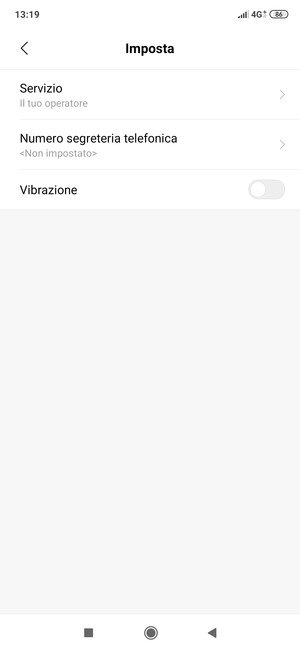 Seleziona Numero segreteria telefonica