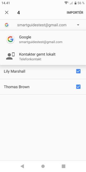 Vælg din Google konto