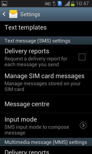 Select Message centre