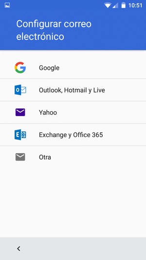 Seleccione Exchange y Office 365