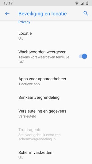 Selecteer Simkaartvergrendeling