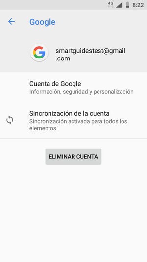 Seleccione Sincronización de la cuenta
