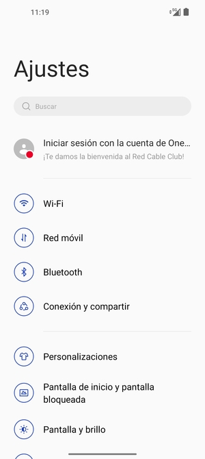 Seleccione Conexión y compartir