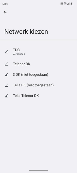 Selecteer een netwerkoperator uit de lijst