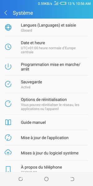 Sélectionnez Mises à du jour logiciel système